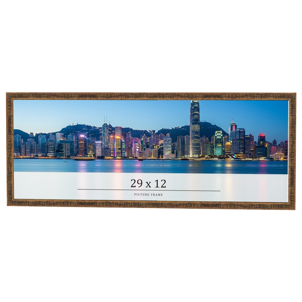 29x12 Frame Gold Kingsley Distressed Solid Wood Picture Frame Width