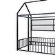 preview thumbnail 14 of 40, Twin Size Metal Bed House Bed Frame with Fence and Four Metal Grid Shelves