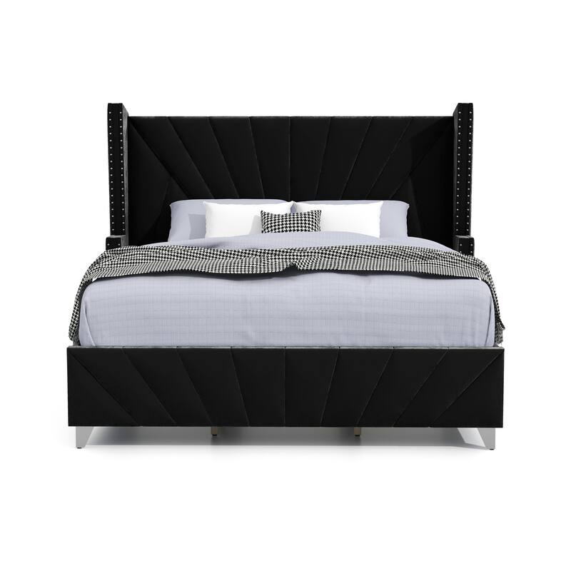 Furniture of America Ambrosia Traditional Fabric Upholstered Panel Bed