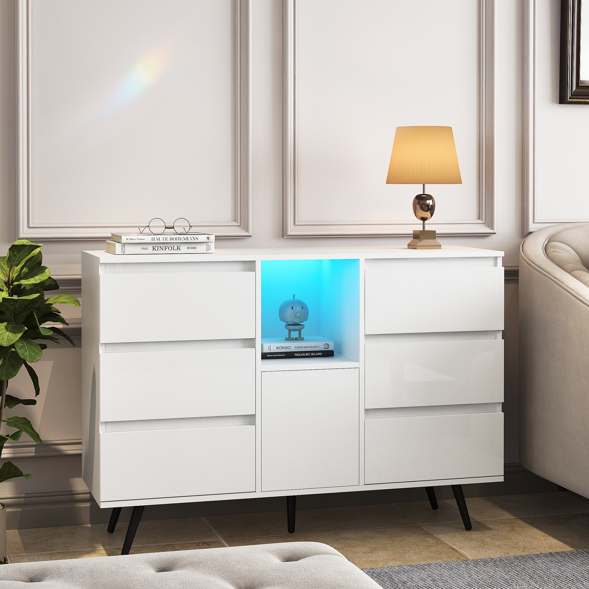 White gloss buffet discount