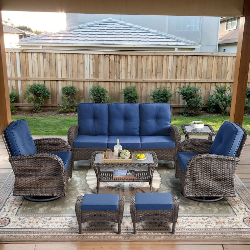 Gymojoy Outdoor Wicker Patio Furniture Sofa & Chair Set - Luxurious Comfort, Weather-Resistant