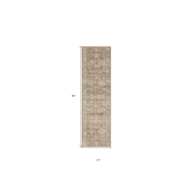 Niba Power Loomed Distressed with Fringe Area Rug By HomeRoots - 96' X '27' X '0.39