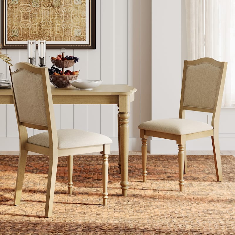 Dining Chair with Upholstered Back, Farmhouse Wood Kitchen Chairs, Oak