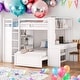 preview thumbnail 19 of 25, Full size Loft Bed With Twin Size Stand-alone Bed,Shelves,Desk And Wardrobe White