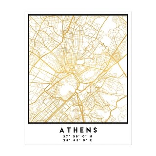 Athens Greece Athens Street Map Maps Minimal Urban Art Print/Poster ...