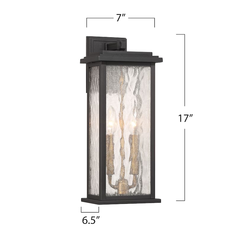 Artcraft Estate 2-Light Outdoor Wall Sconce - Black with Brass Accent