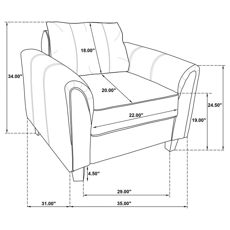 Davis Traditional Upholstered Rolled Arm Sofa Grey