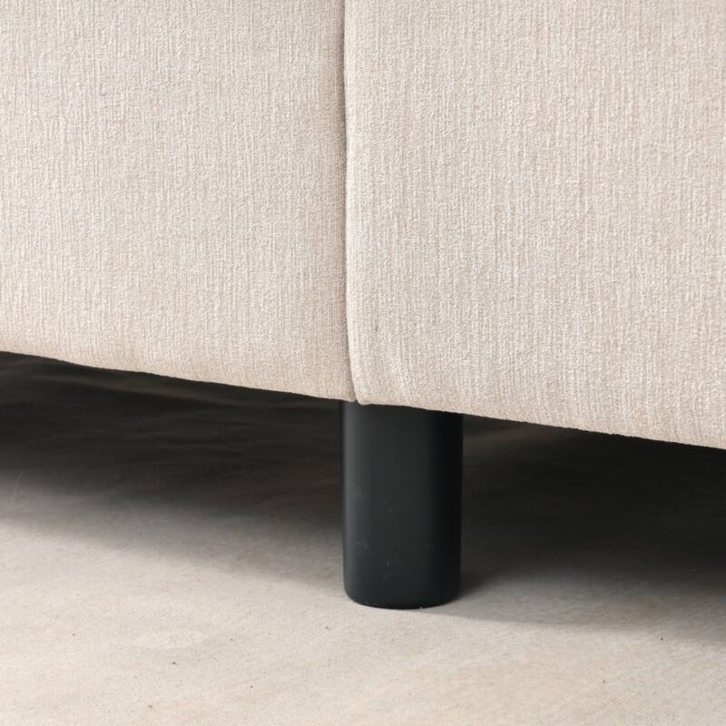 Sectional Sofa Couch With 1 Ottoman,Seat Cushion and Back Cushion Removable