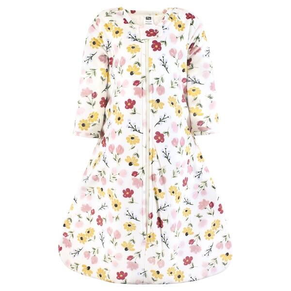 slide 1 of 1, Hudson Baby Infant Girl Long Sleeve Plush Faux Fur Sleeping Bag, Wearable Blanket, Soft Painted Floral 0-6 Months - Soft Painted Floral