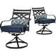 preview thumbnail 8 of 15, Hanover Montclair 7-Piece Dining Set in Navy Blue with 6 Swivel Rockers