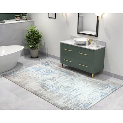 Domani Grove Machine Washable Modernly Distressed Area Rug