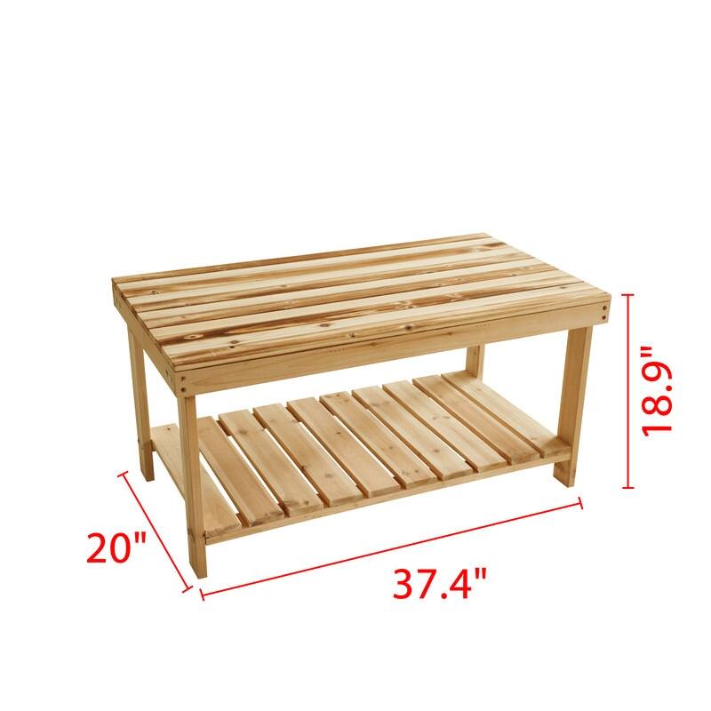 Patio Festival 2-Piece Outdoor Wood Loveseat Conversation Set