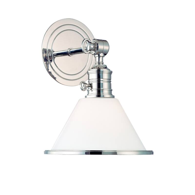 Hudson Valley Lighting Garden City 11" Tall Wall Sconce with White - Polished Nickel