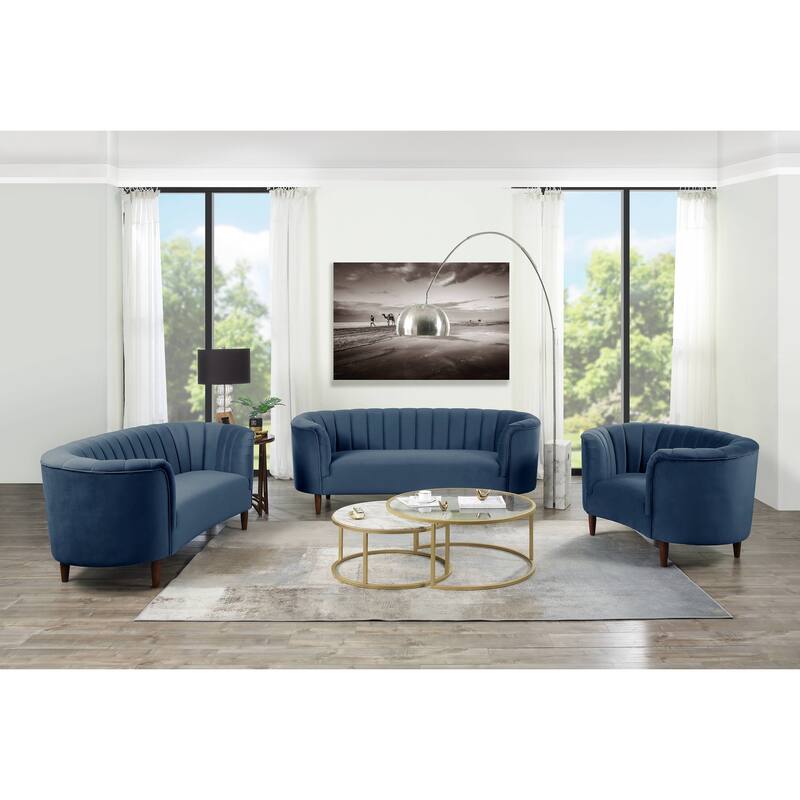 Yanna Tufted Sofa with Wooden Leg