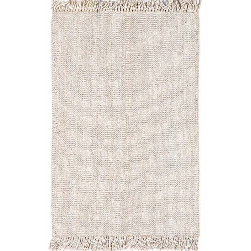 Hauteloom Senneterre Jute Living Room, Bedroom Area Rug - Cream - 12' x 15'