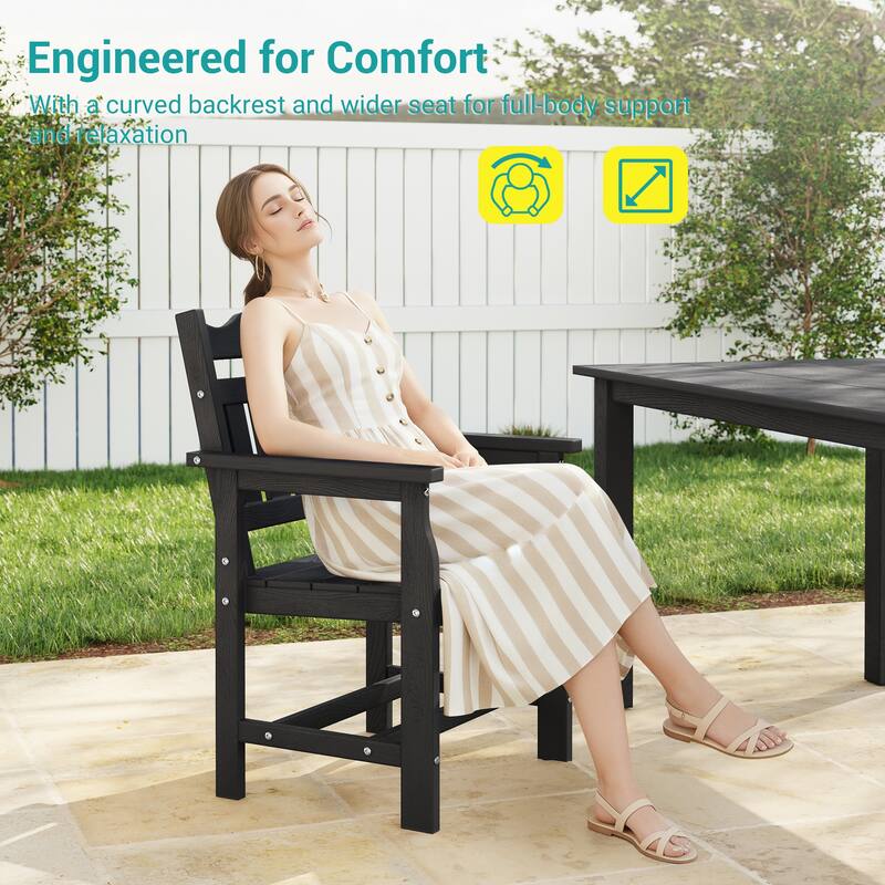 HIPS Outdoor Dining Set All-weather Patio Table and Chairs(Set of 7)