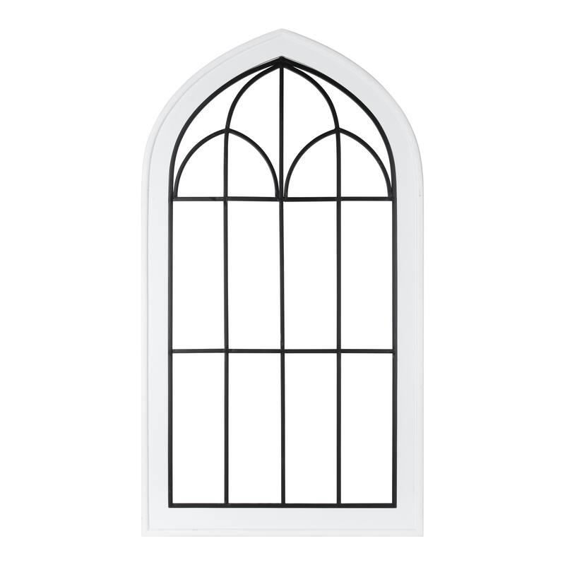 Kate and Laurel Rennel Wood Window Pane Arch Wall Decor