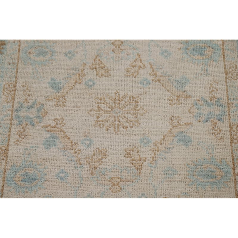 Vegetable Dye Oushak Turkish Traditional Rug Handmade Wool Carpet - 3'1" x 3'11"