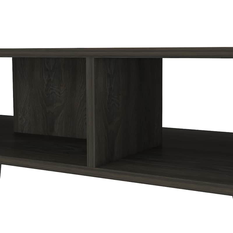 Coffee Table for Living Room, Two Shelves, Carbon Espresso Finish