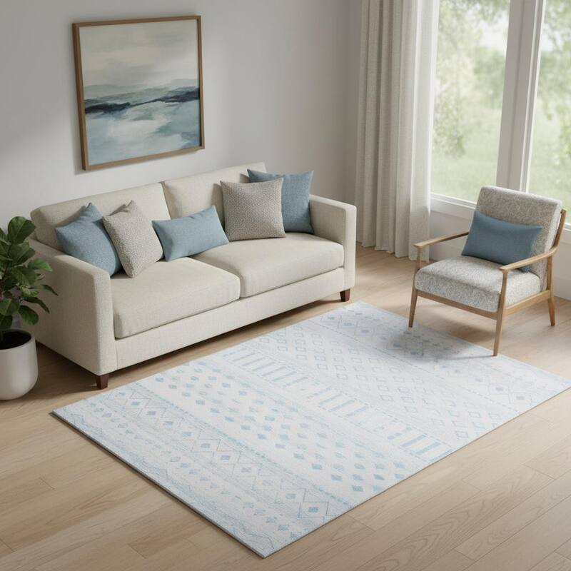 HomeRoots Geometric Casual Rectangle Area Rug - 5' X 7'
