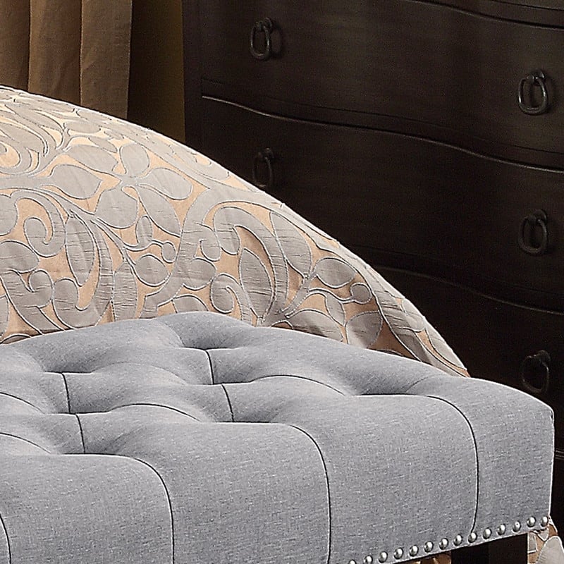 Moser Bay Almaraz 56 or 35 Inch Linen Upholstered Hand-tufted Transitional Bench