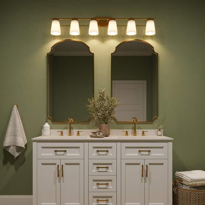 Acroma 6 - Light Steel Dimmable Bathroom Vanity Light - 6-light