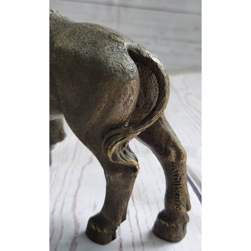 American Buffalo Imitative Bull Bison Bronze Metal Figure Figurine Sculpture Statue Western Decor 8 Inches X 11 Inches