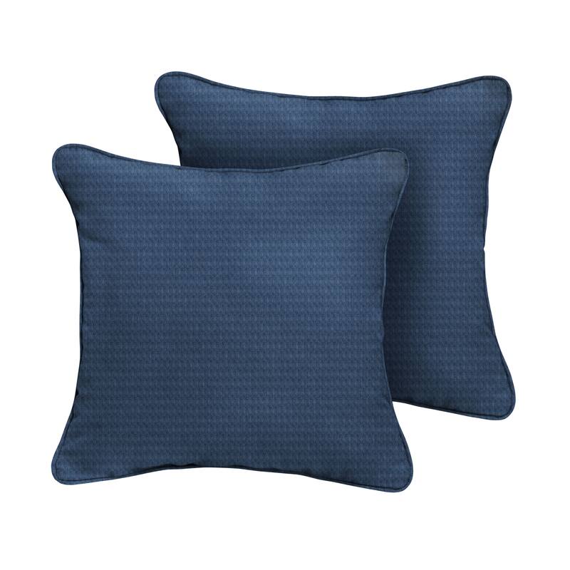 Sorra Home Outdura Solid Indoor/Outdoor Corded Square Pillows (Set of 2)
