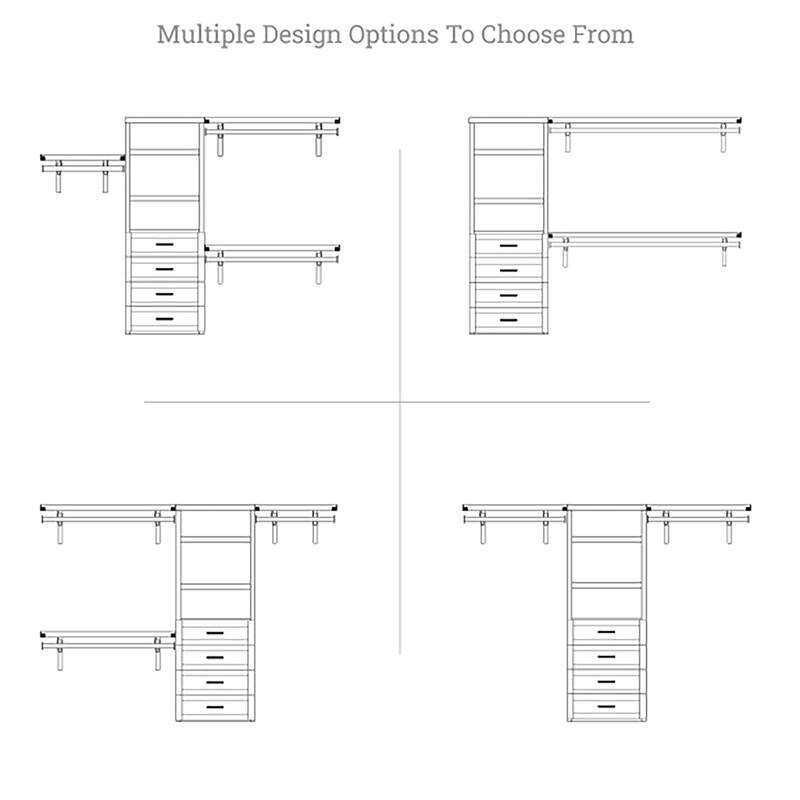 John Louis Home Solid Wood Reach-In Closet System with 4-Drawers White