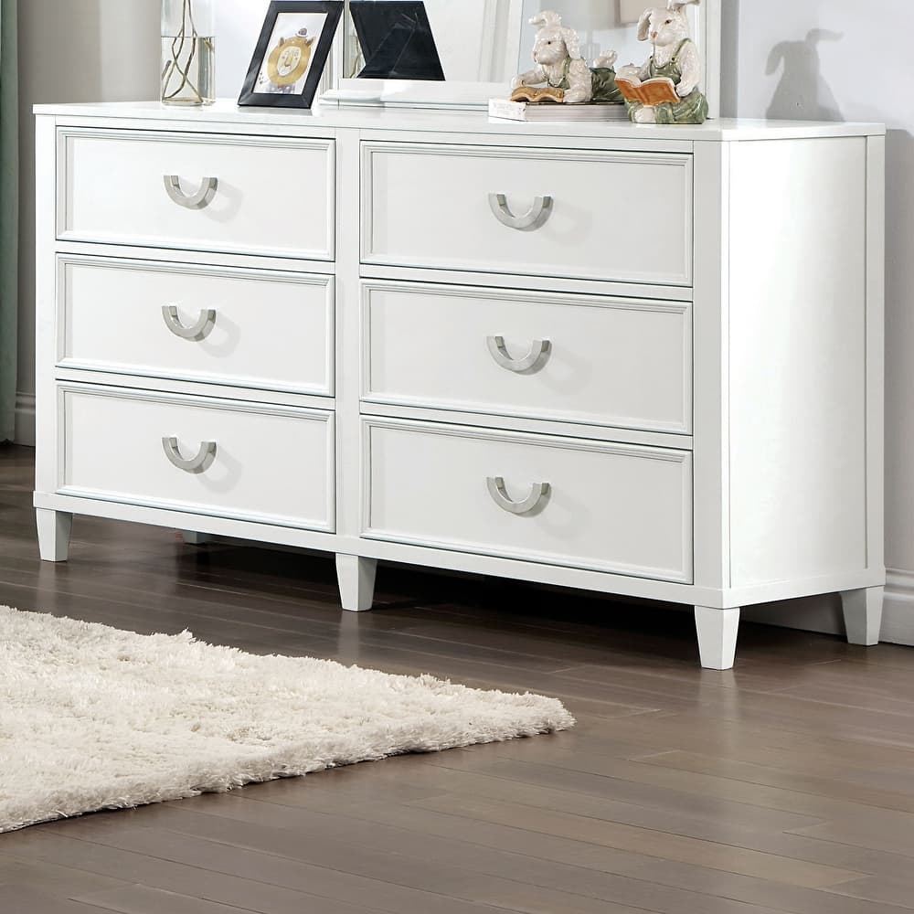 Furniture of America Wynter Modern White Wood 6-drawer Dresser