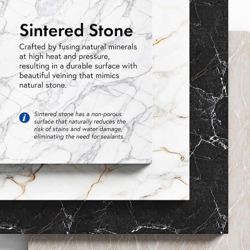 Furniture of America Laria Modern Farmhouse 2-Piece Quartz Stone Top Dark Walnut Wood Dining Hutch and Buffet Set