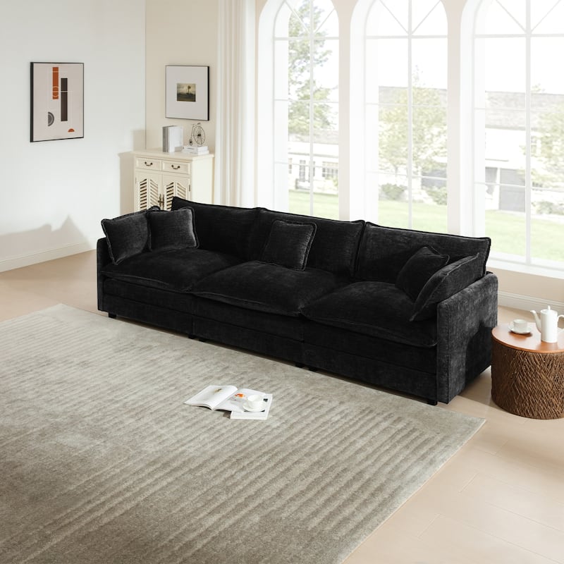 Cloud Chenille Upholstered Modular Sectional Sofa with DIY Combination Design
