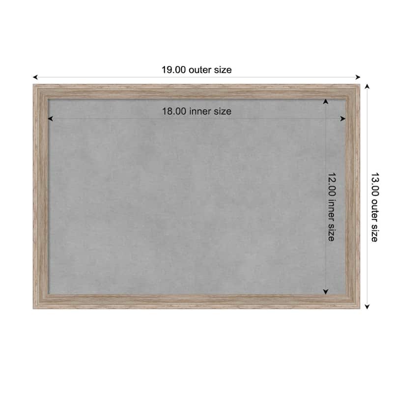 Amanti Art Hardwood Wedge White Wash Framed Magnetic Board - Board Size 18x12