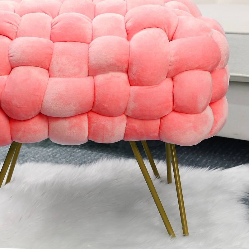 Velvet Pouf Stool 27"x20"x20"