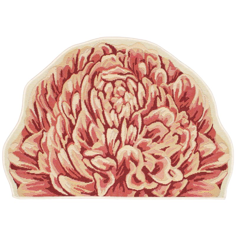 Liora Manne Esencia Peony Indoor/Outdoor Mat Green 3'3"x3'3"
