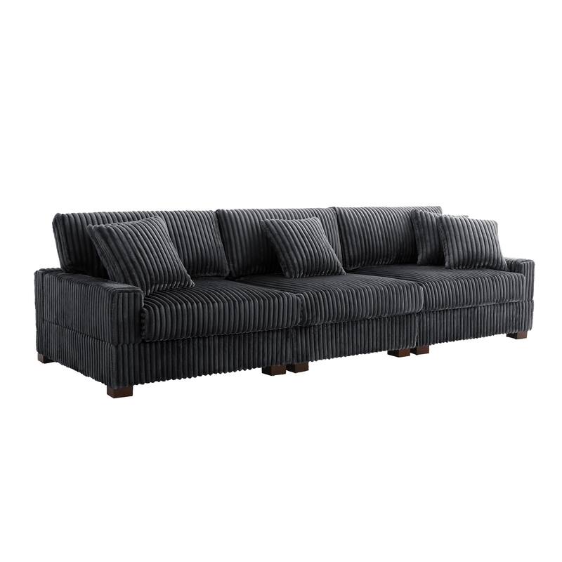 Modular Sectional Sofa Set with Adjustable Headrests and Ottomans