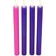 preview thumbnail 4 of 4, 4 Purple Pink Flickering LED Christmas Advent Wax Taper Candles 9.5"
