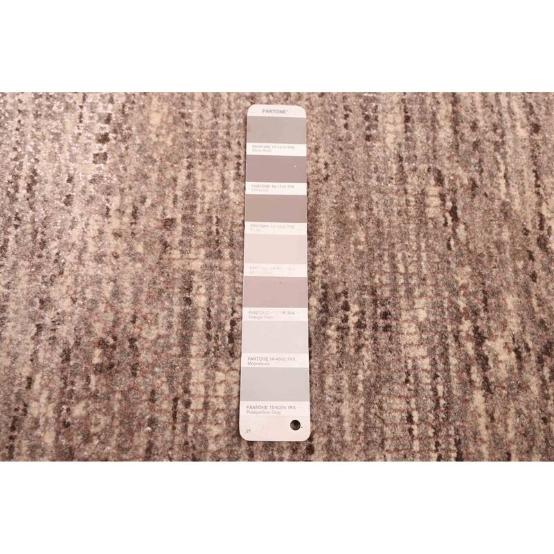 ECARPETGALLERY Hand-knotted Finest Silk Shadow Taupe Viscose, Wool Rug - 9'0 x 12'2