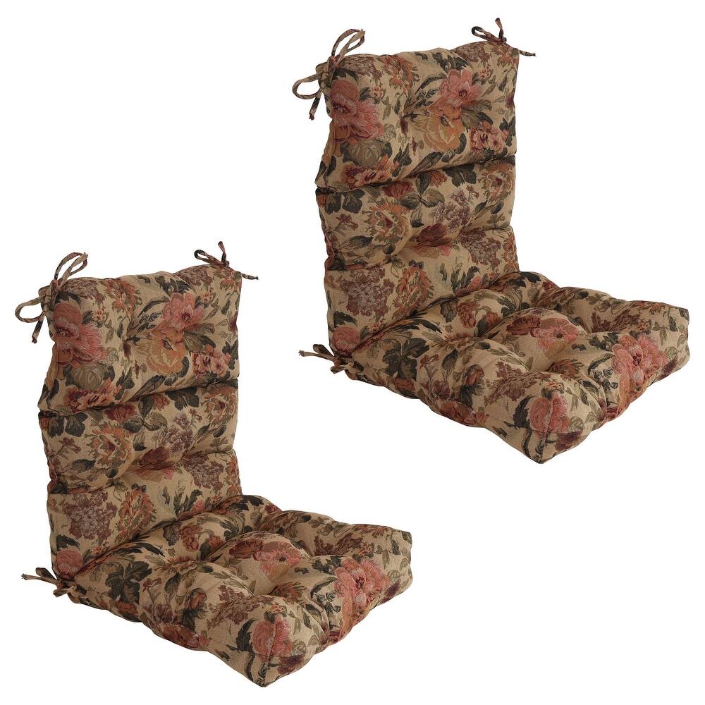 Tapestry Tufted Seat/Back Chair Cushion (Multiple Sizes)