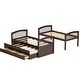preview thumbnail 8 of 16, Pine Wood Twin Bunk Bed with Trundle