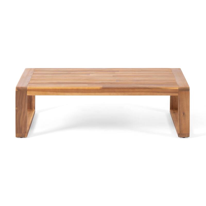 Outdoor Loveseat & Coffee Table Set, Modern 2-Seater Wooden Sofa with Durable Weather-Resistant Design for Patio, Balcony