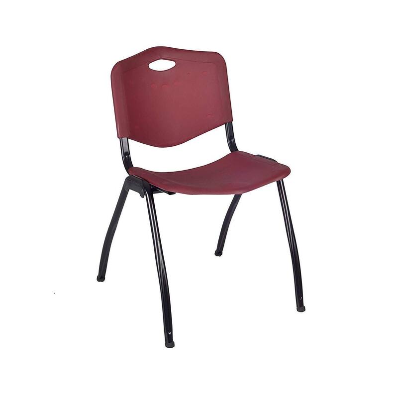 48" Flip Top Mobile Training Table- Grey & 2 'M' Stack Chairs- Burgundy