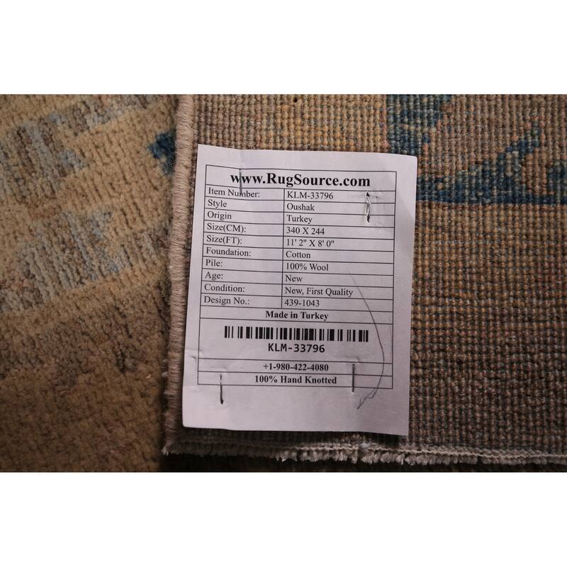 Oushak Turkish Area Rug Handmade Vegetable Dye Wool Carpet - 8'0" x 11'2"