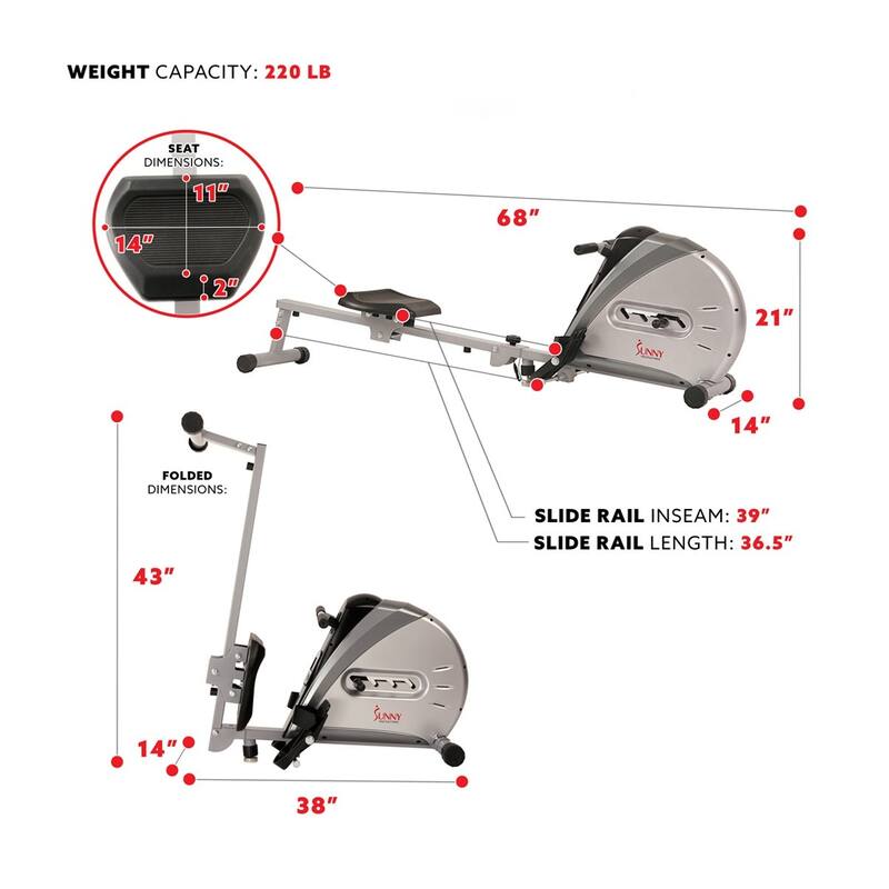 Sunny Health & Fitness Elastic Cord Rowing Machine