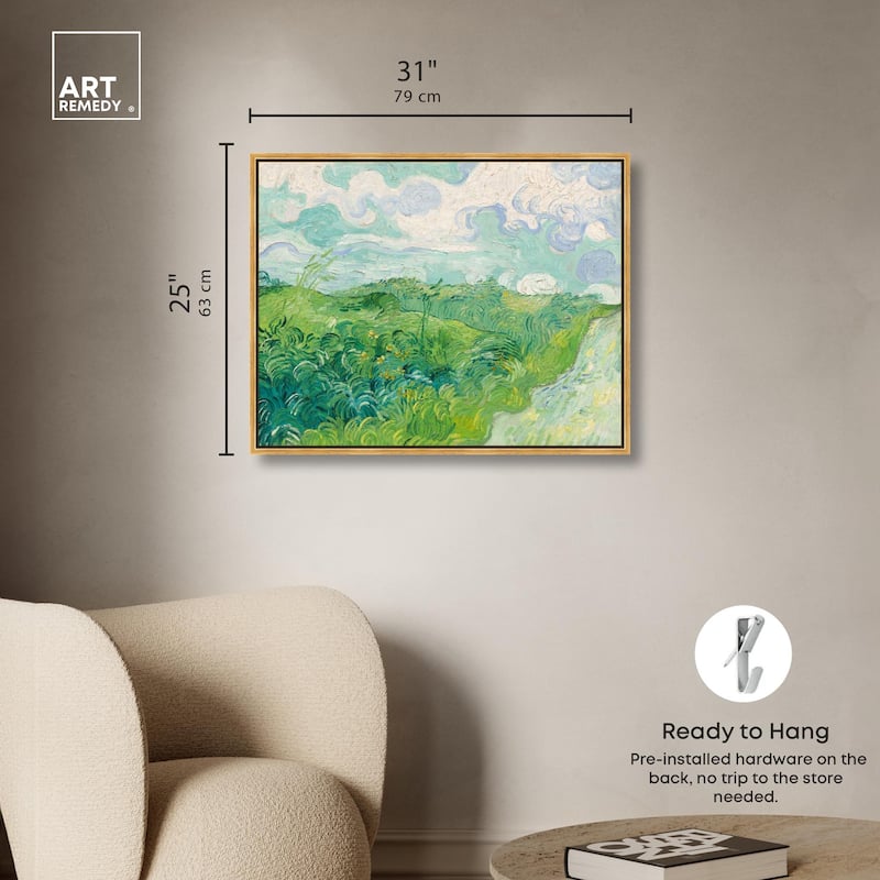 Green Wheat Fields Canvas by Art Remedy