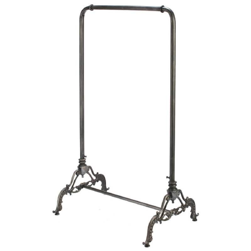 Vintage Black Iron Metal 56-inch Clothing Rack