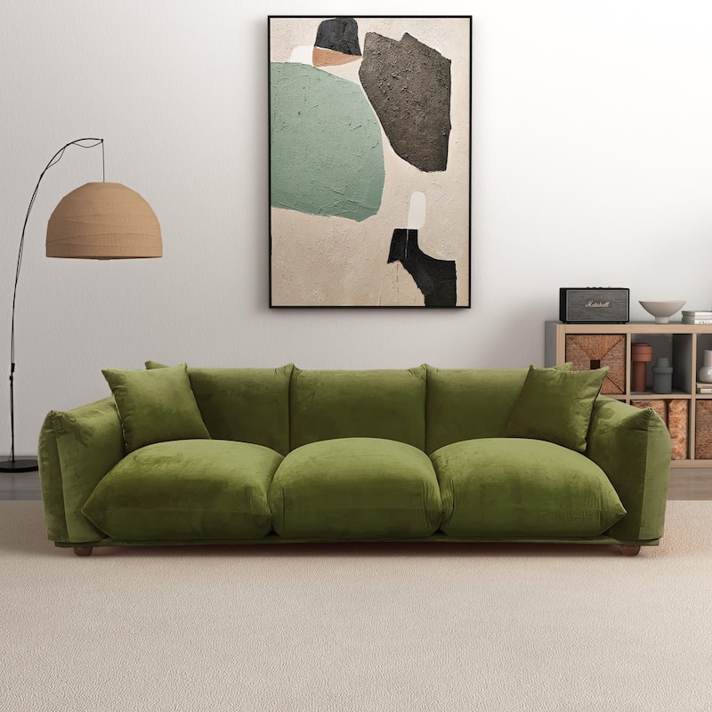 Arten Mid-Century Modern Luxury Boucle/Velvet Couch