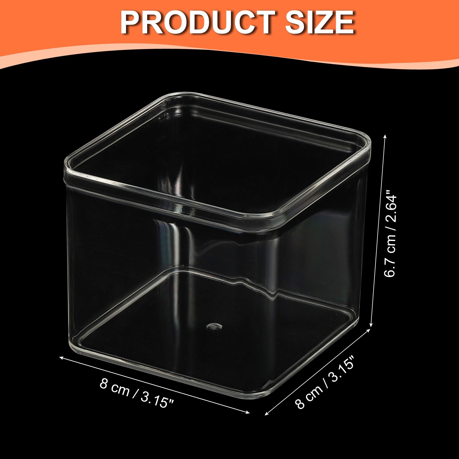 Acrylic Box with Lid, Clear Acrylic Display Boxes Plastic Square Cube Containers Storage Organizer