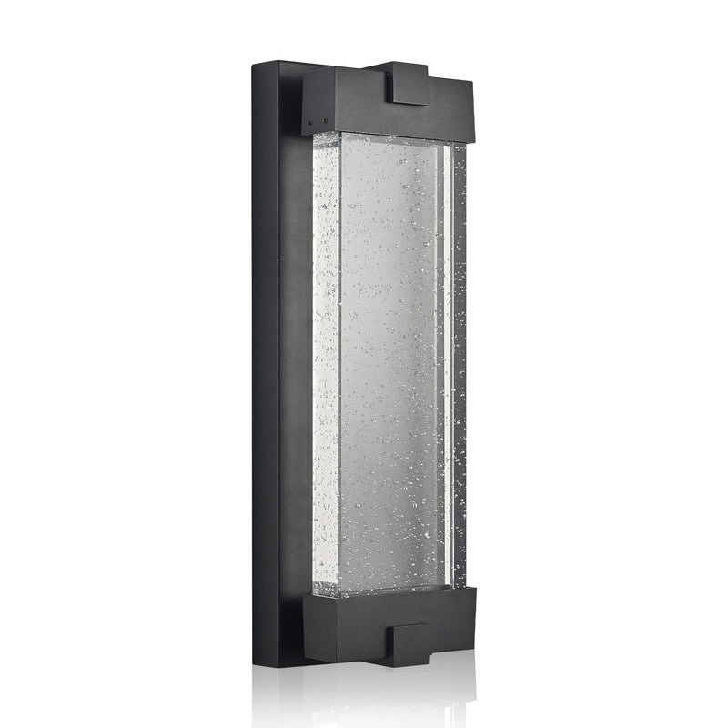 Aluminum Finish Outdoor Wall Light with Bubble Crystal Glass, LED Light Source, Weatherproof Exterior Sconce for Patio(1-pack)