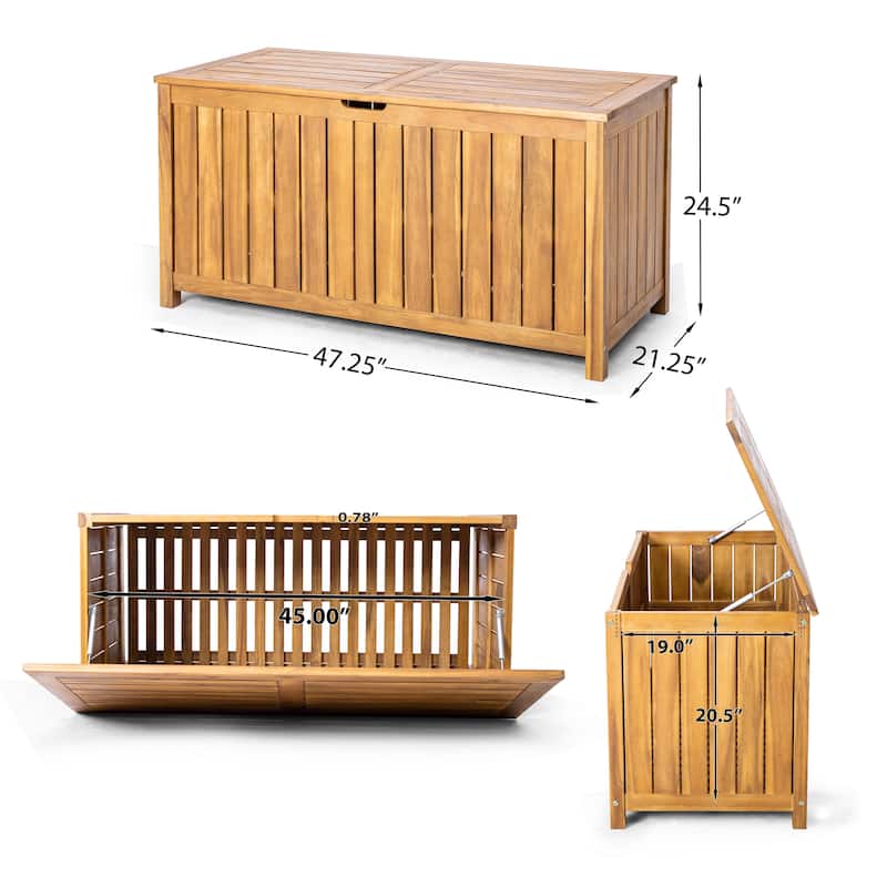 Alberta Outdoor Acacia Wood 100 Gallon Storage Deck Box by Christopher Knight Home